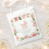 Pink Floral Girl Babyduschpapier Geschenktütchen (Ausgeschnitten)