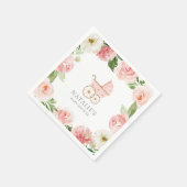 Pink Floral Girl Babyduschpapier Serviette (Ecke)