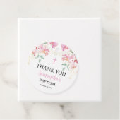 Pink Floral Girl Baptisse Tag Geschenkanhänger (Beispiel)