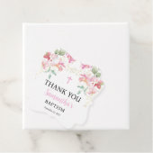 Pink Floral Girl Baptisse Tag Geschenkanhänger (Beispiel)