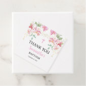 Pink Floral Girl Baptisse Tag Geschenkanhänger (Beispiel)