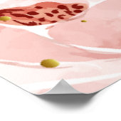 Pink Floral Girl Christening Welcome Poster (Ecke)