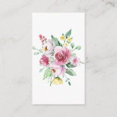 Pink Floral Girl Dusche Windelwanne Windelwanne Begleitkarte (Rückseite)