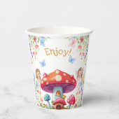 Pink Floral Girl Fairy Birthday Party Pappbecher (Vorderseite)