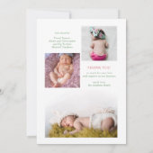 Pink Floral Girl Foto Collage Geburtsankündigung Ankündigung (Rückseite)