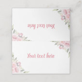 Pink Floral Girl Geburtstagsparty Platzkarte (Außenseite Aufgefaltet)