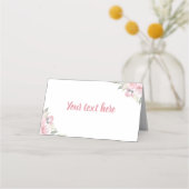 Pink Floral Girl Geburtstagsparty Platzkarte (Vorderseite)