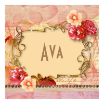 Pink Floral Girl Personalisiert Name Monogram