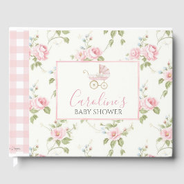 Pink Floral Girl Preppy Southern Baby Dusche Gästebuch