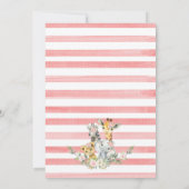 Pink Floral Girl Safari Jungle Animals Baby Dusche Einladung (Rückseite)