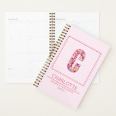 Pink Floral Girly Botanical Name Letter C Planer (Anzeige)