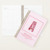 Pink Floral Girly Month Name Letter A Planer (Anzeige)