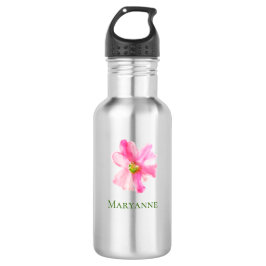 Pink Floral Girly Personalisiert Edelstahlflasche