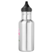 Pink Floral Girly Personalisiert Edelstahlflasche (Rechts)