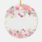 Pink Floral Godmothers Gold Keramik Ornament (Hinten)