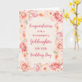 Pink Floral Godtochter Hochzeitsgratulation Karte (Gelbe Blume)