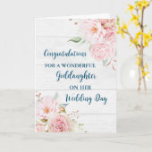 Pink Floral Godtochter Hochzeitsgratulation Karte (Gelbe Blume)