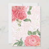 Pink Floral Gold Confetti Engagement Party Einladung (Rückseite)