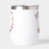 Pink Floral Gold Geometric Wine Tumbler (Links)