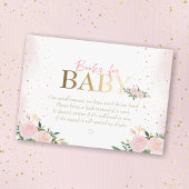 Pink Floral Gold Girl Babydusche Bücher für Baby Begleitkarte