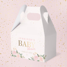 Pink Floral Gold Girl Babydusche
