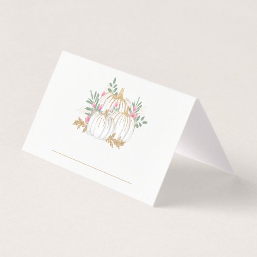 Pink Floral Gold Glitzer Pumpkin Fall Party (Vorderseite)