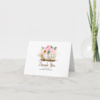 Pink Floral Gold Pumpkin Vase Hochzeit Vielen Dank