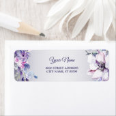 Pink Floral Gold Purple Wedding Return Address (Insitu)
