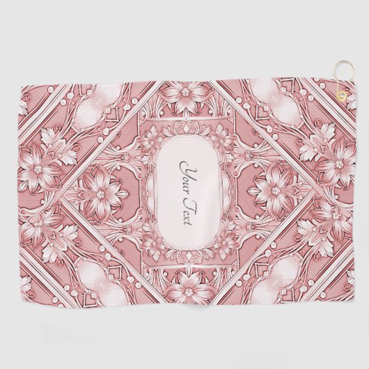 Pink Floral Golf Handtuch (Horizontal)