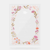 Pink Floral Graduation Party-Zeichen Acrylschild (Vorderseite)