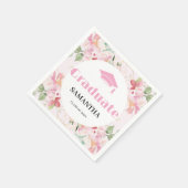 Pink Floral Graduation  Serviette (Ecke)
