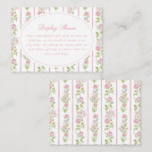 Pink Floral Grandmillennial Bridal Shower Begleitkarte (Vorne/Hinten)