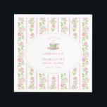 Pink Floral Grandmillennial Bridal Tea Party  Serviette<br><div class="desc">Invite your guests to a delightful afternoon with our "Tea with the Bride-to-Be" Bridal Shower Collection. This beautifully crafted design captures the essence of a charming tea party, blending elegance with a touch of whimsy to set the perfect tone for your celebration. The napkin is adorned with a stunning grandmillennial...</div>