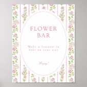 Pink Floral Grandmillennial Flower Bar Poster (Vorne)