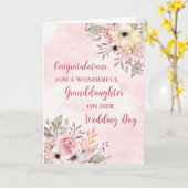 Pink Floral Grandtochter Hochzeitsgratulation Karte (Gelbe Blume)