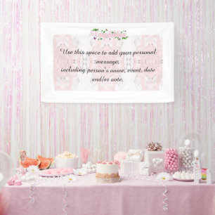 Pink Floral Gratulationen Text Banner
