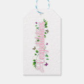 Pink Floral Gratulationen Text Geschenk Tag Geschenkanhänger (Rückseite)