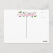 Pink Floral Gratulationen Text Postkarte (Rückseite)