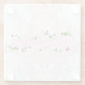 Pink Floral Gratulationen Text Untersetzer (Rückseite)
