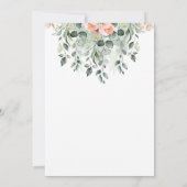 Pink Floral Greenery Balloon Babydusche Einladung (Rückseite)