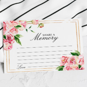 Pink Floral & Greenery Beerdigung gemeinsame Speic RSVP Karte