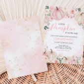 Pink Floral Greenery Little Pumpkin Einladung