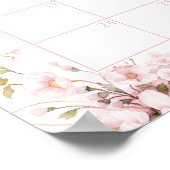 Pink Floral Guess Due Date Baby Girl Bloom Poster (Ecke)