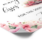Pink Floral Guess Wie viele Kisses Brautparty Poster (Ecke)