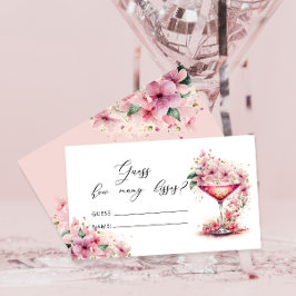 Pink Floral Guess Wie viele Kisses Bridal Game Begleitkarte