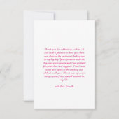 Pink Floral Hand Drawn Whimsical Vielen Dank Dankeskarte (Rückseite)