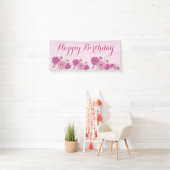 Pink Floral Happy Birthday Banner (Insitu)
