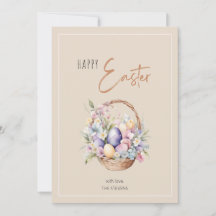 Pink Floral Happy Oaster Basket Grüße