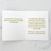 Pink Floral Happy Rentcard für Lehrer Karte (Innenseite)