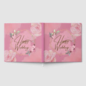 Pink Floral Happy Wedding Guest Book Gästebuch (Voll)